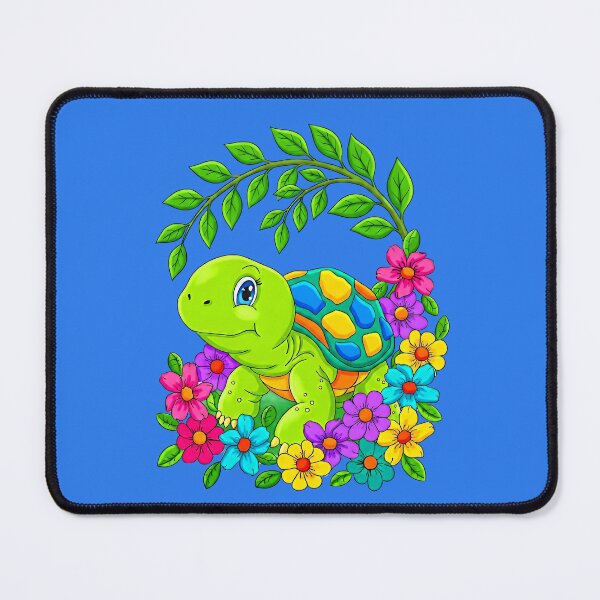Item preview, Happy Colorful Turtle with Flowers designed and sold by LaRoach Digital Arts.
