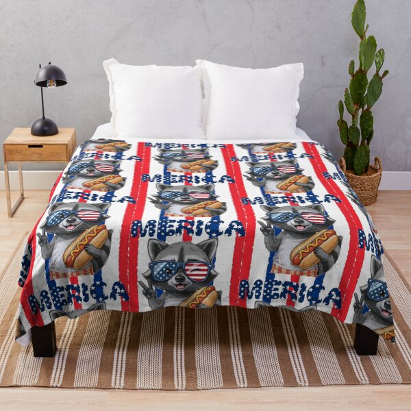 Item preview, Funny Merica Raccoon 4th of July Patriotic Hot Dog designed and sold by Lozarux.