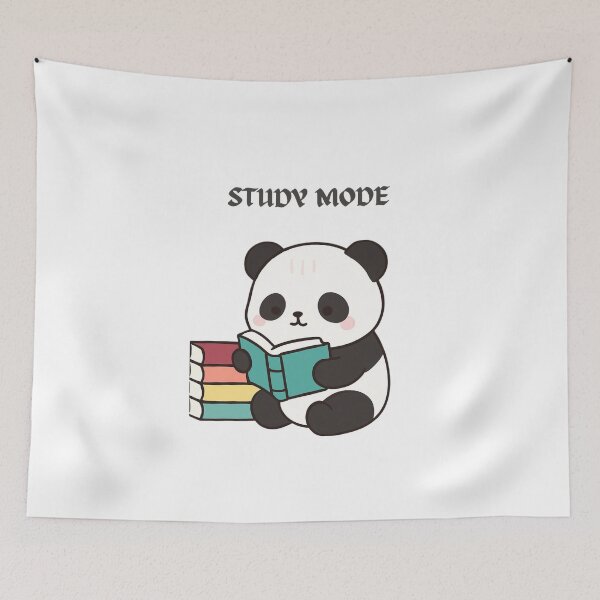 Item preview, Study mode panda- Chibi panda reading books  designed and sold by Thelazygrind.