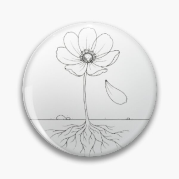 Item preview, Minimalist Flower With Roots - Fine Line Botanical Art designed and sold by Noxis Minimalist.