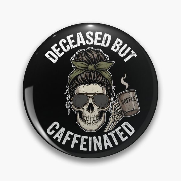 Item preview, Deceased But Caffeinated Funny Skull Mom Gift Idea designed and sold by kndcreative.