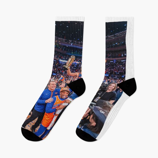 Item preview, NY Knicks Super Fans Hoisting Jalen Brunson NBA Finals designed and sold by Home Decor Art.