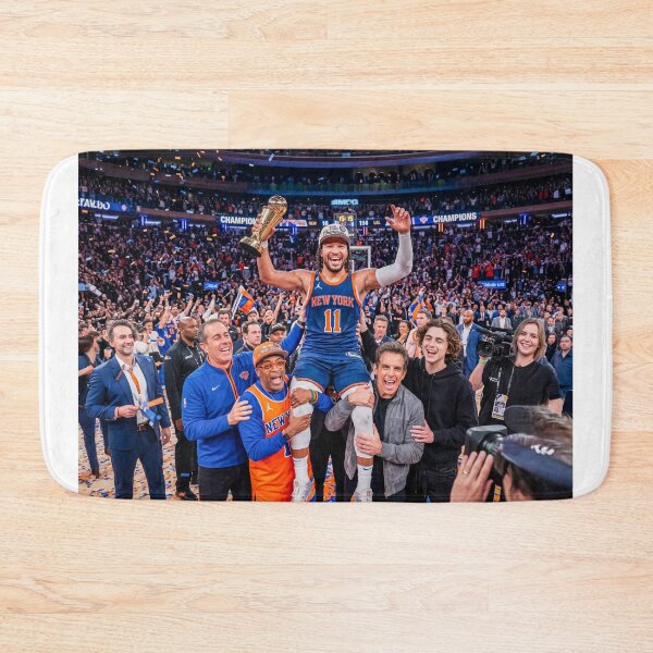 Item preview, NY Knicks Super Fans Hoisting Jalen Brunson NBA Finals designed and sold by Home Decor Art.