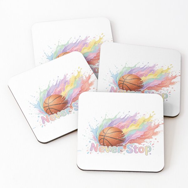 Item preview, Never Stop Basketball Watercolor Splash Art designed and sold by BareCanvass.