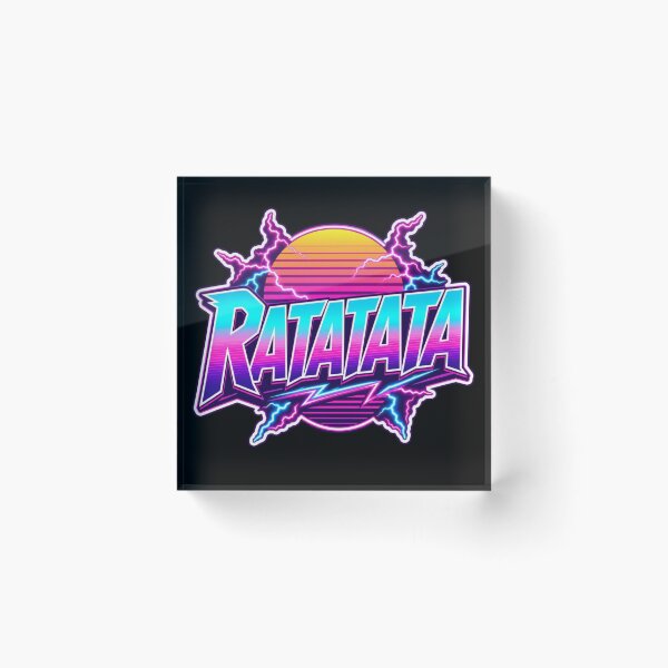 Item preview, RATATATA Retro Synthwave Neon Rave Design designed and sold by Ophira Bloom.