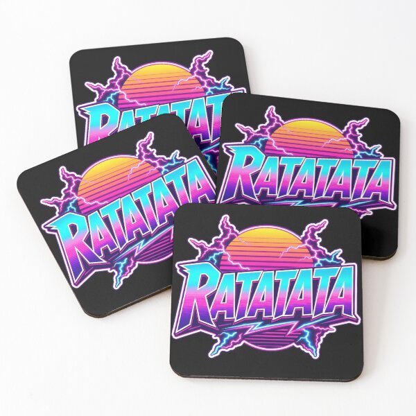 Item preview, RATATATA Retro Synthwave Neon Rave Design designed and sold by Ophira Bloom.