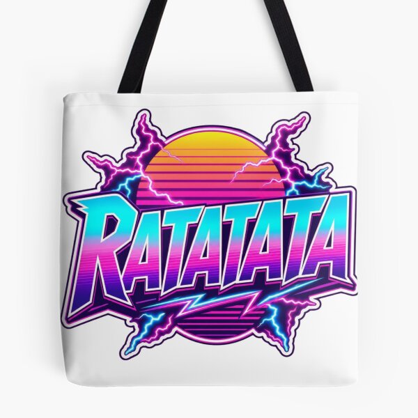 Item preview, RATATATA Retro Synthwave Neon Rave Design designed and sold by Ophira Bloom.