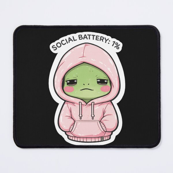 Item preview, Social Battery 1% Hoodie Frog Shirt | Introvert Kawaii Anxiety Design designed and sold by Arties4Bread⭐⭐⭐⭐⭐.