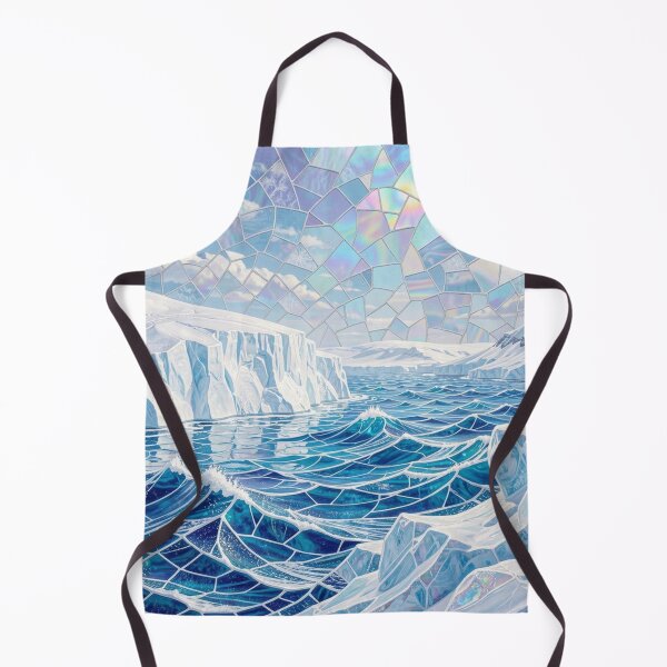 Item preview, Iridescent Ice Ocean Stained Glass – Arctic Fantasy Winter Landscape designed and sold by Pioneer Spirit Market.