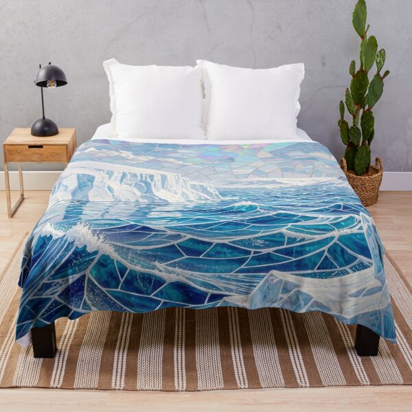 Item preview, Iridescent Ice Ocean Stained Glass – Arctic Fantasy Winter Landscape designed and sold by Pioneer Spirit Market.