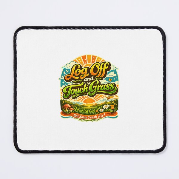 Item preview, Touch Grass – Funny Internet Meme Calligraphy Print, Ironic Wall Art designed and sold by Kemetic Studio.