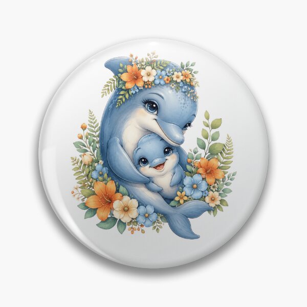 Item preview, Floral Mama And Baby Dolphin designed and sold by Passionread.
