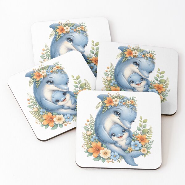 Item preview, Floral Mama And Baby Dolphin designed and sold by Passionread.