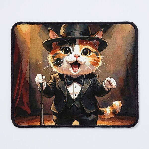 Item preview, Singing Cat in Tuxedo & Fedora – Cute Stage Performer Art designed and sold by Pioneer Spirit Market.