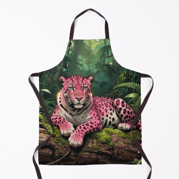Item preview, Pink Leopard in Enchanted Jungle – Fantasy Wildlife Art designed and sold by Pioneer Spirit Market.