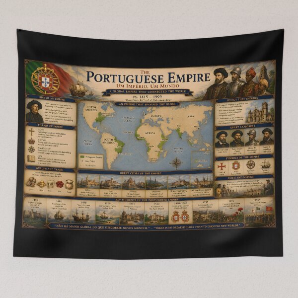 Item preview, The Portuguese Empire Poster | Historical Map of the Age of Discovery | Educational Wall Art designed and sold by RockyLambda.