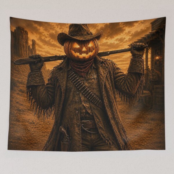 Item preview, Headless Horseman Outlaw Portrait – Halloween Western Fantasy Art designed and sold by TheHorsemanRidesAgain.