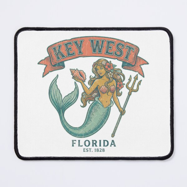 Item preview, Key West Mermaid Florida Keys Trident Conch Shell designed and sold by Milasneeze.