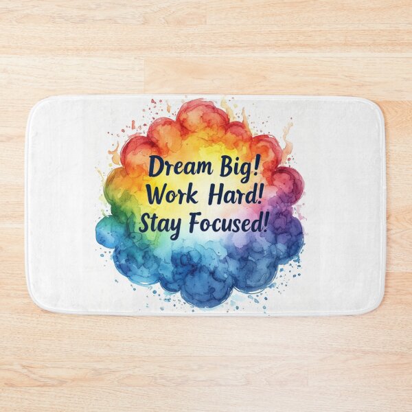 Item preview, Dream Big Work Hard Stay Focused – Rainbow Watercolor Motivational Art designed and sold by Pioneer Spirit Market.