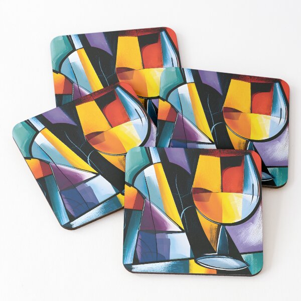 Item preview, Wine Glass in Geometric Harmony - Bold Abstract Shapes and Vibrant Contemporary Color designed and sold by OlfactoART Studio.
