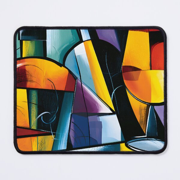 Item preview, Wine Glass in Geometric Harmony - Bold Abstract Shapes and Vibrant Contemporary Color designed and sold by OlfactoART Studio.