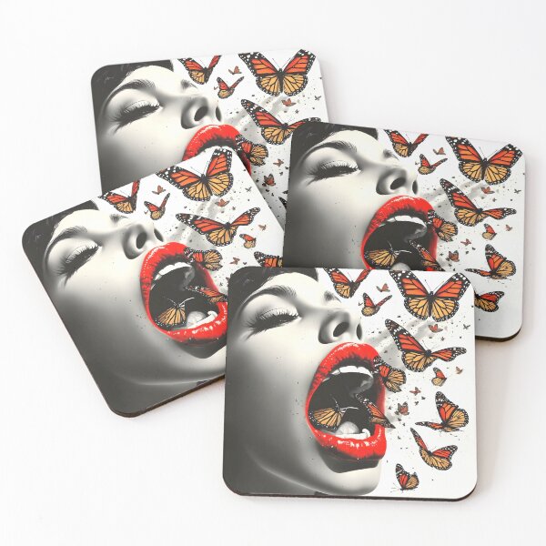 Item preview, Retro Woman Exhaling Butterflies designed and sold by UrbanTempleArt.