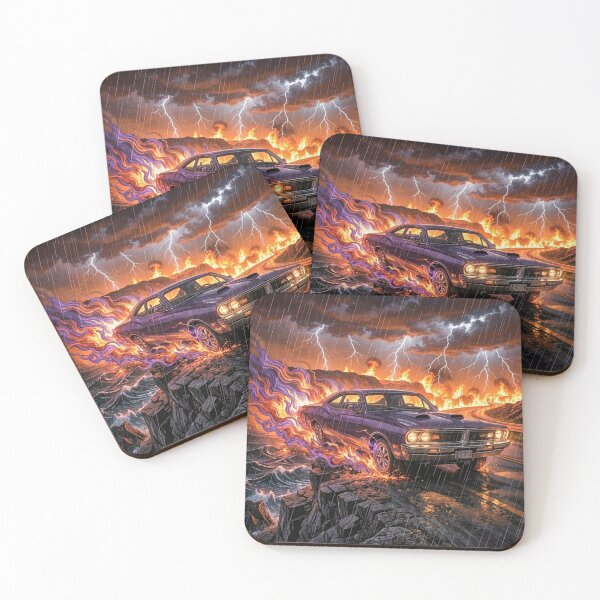 Item preview, Purple Muscle Car Inferno – Epic Lightning Storm Apocalypse designed and sold by Pioneer Spirit Market.