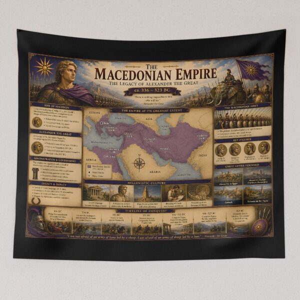 Item preview, The Macedonian Empire Poster | Alexander the Great Historical Map | Ancient World Wall Art designed and sold by RockyLambda.