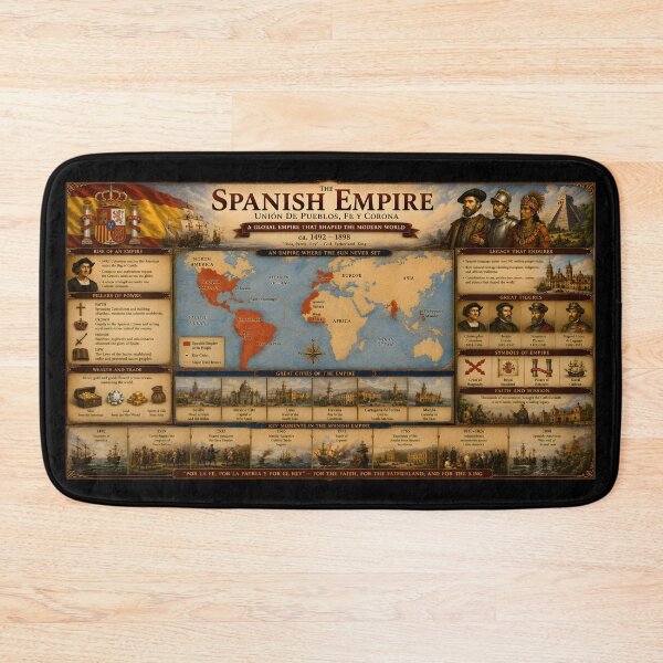 Item preview, The Spanish Empire Poster | Historical World Map of Spain’s Global Empire | Educational Wall Art designed and sold by RockyLambda.