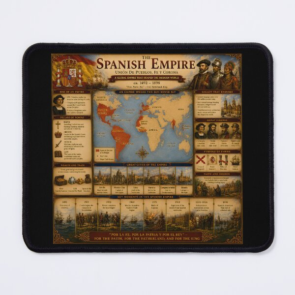 Item preview, The Spanish Empire Poster | Historical World Map of Spain’s Global Empire | Educational Wall Art designed and sold by RockyLambda.