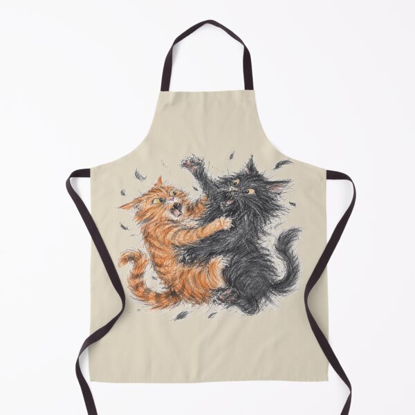 Item preview, Chaotic Cat Fight Sketch Art Funny Orange Black Cats designed and sold by POD DYNASTY.