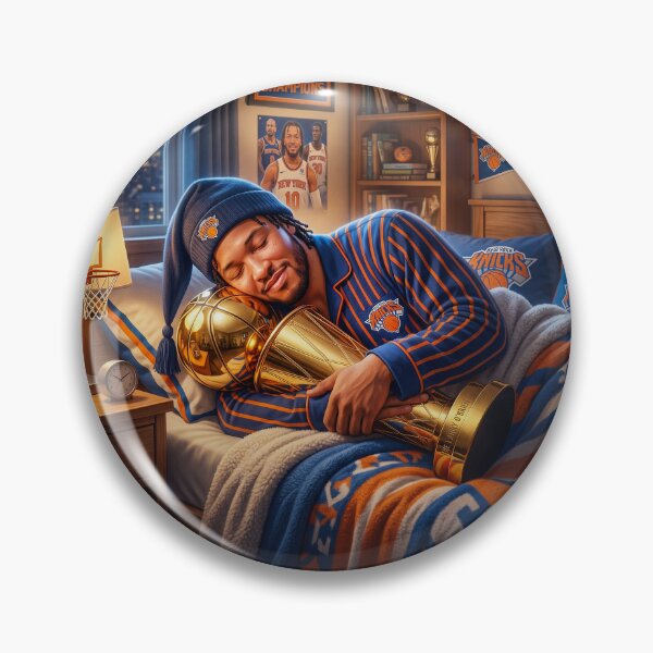 Item preview, Jalen Brunson NY Knicks Sleeping With NBA Finals Trophy designed and sold by Home Decor Art.
