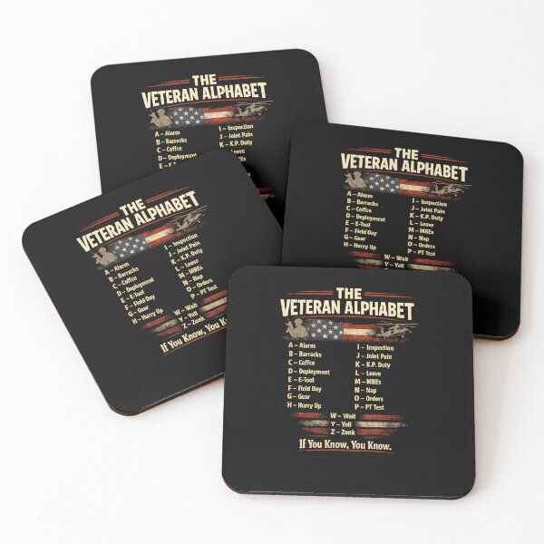 Item preview, Veteran Alphabet Design | Military Humor & Patriotic Veteran Graphic | Veteran Gift Artwork designed and sold by Lina Caro.