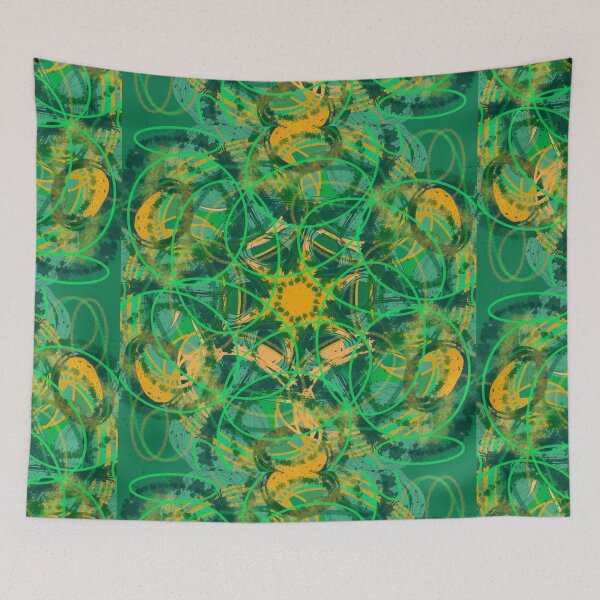 Item preview, Green Aesthetic with Gold Abstract Digital Design designed and sold by RAHKELROYSUM.