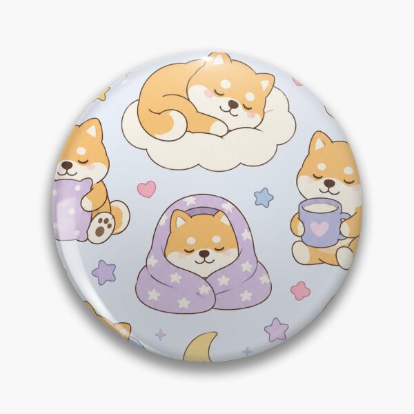 Item preview, Sleepy Shiba Bedtime Kawaii Pattern designed and sold by Soft Berry Studio.