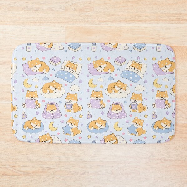 Item preview, Sleepy Shiba Bedtime Kawaii Pattern designed and sold by Soft Berry Studio.
