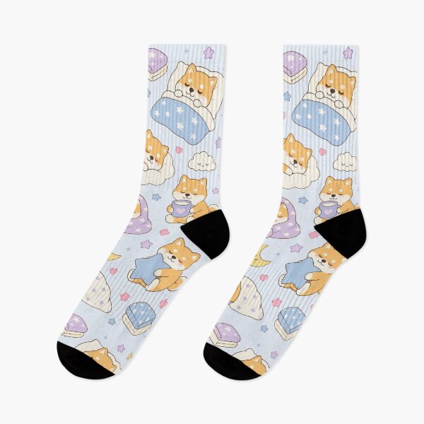 Item preview, Sleepy Shiba Bedtime Kawaii Pattern designed and sold by Soft Berry Studio.
