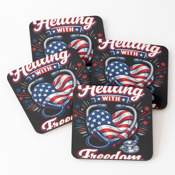 Item preview, healing with freedom patriotic nurse healthcare hero 4th of July Gift designed and sold by XYZ Studio.