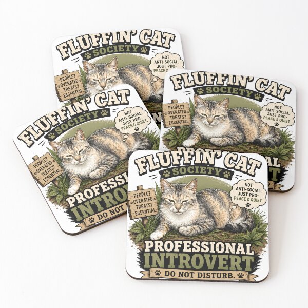 Item preview, Fluffin' Cat Society Professional Introvert Funny Cat Lover Design | Peace & Quiet Cat Graphic Tee designed and sold by Backyard Patrol Cat.