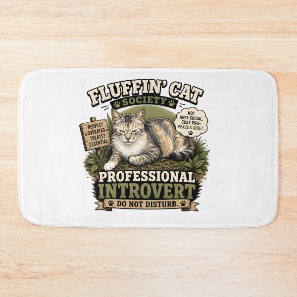 Item preview, Fluffin' Cat Society Professional Introvert Funny Cat Lover Design | Peace & Quiet Cat Graphic Tee designed and sold by Backyard Patrol Cat.