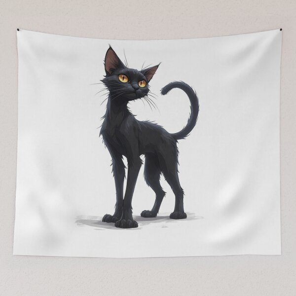 Item preview, Curious Black Cat with Golden Eyes – Cute Black Cat Art designed and sold by Pioneer Spirit Market.