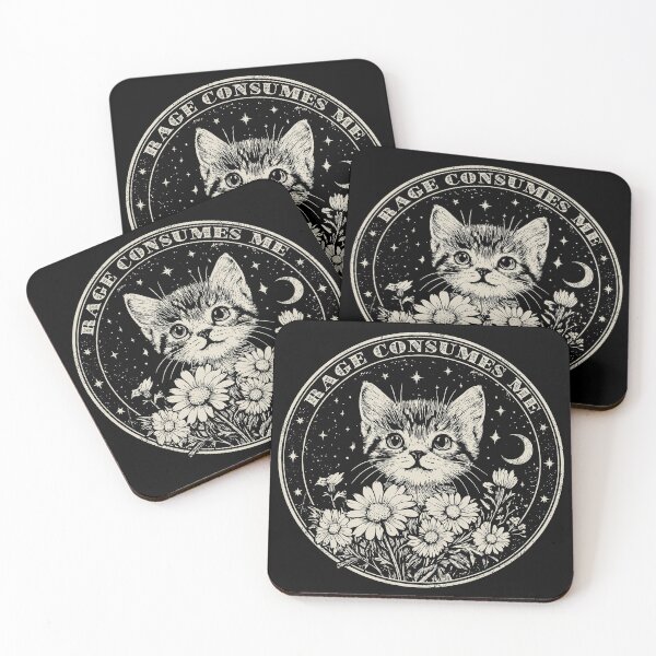 Item preview, Rage Consumes Me Cute Kitten Floral Cottagecore Sarcastic designed and sold by rediscoveredapp.