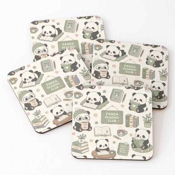 Item preview, Panda Reading Club Kawaii Pattern designed and sold by Soft Berry Studio.