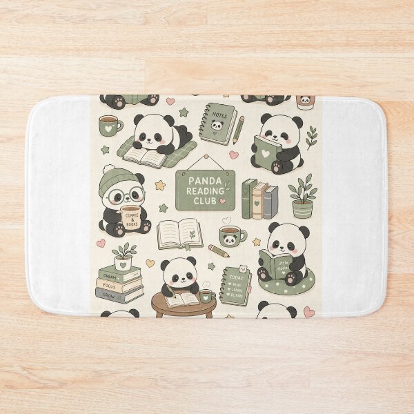 Item preview, Panda Reading Club Kawaii Pattern designed and sold by Soft Berry Studio.