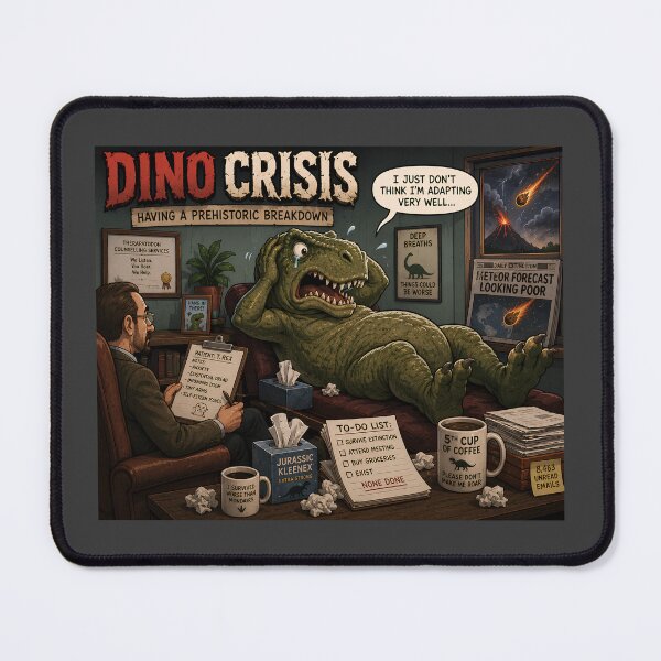 Item preview, Dino Crisis Funny Dinosaur Mental Breakdown Design designed and sold by Hornace88studio.