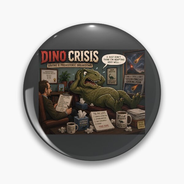 Item preview, Dino Crisis Funny Dinosaur Mental Breakdown Design designed and sold by Hornace88studio.