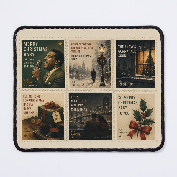 Item preview, Merry Christmas Baby Stamp Collection Tote Bag | Vintage Soul Christmas Art Inspired by Classic Holiday Music designed and sold by Nathan28ings.