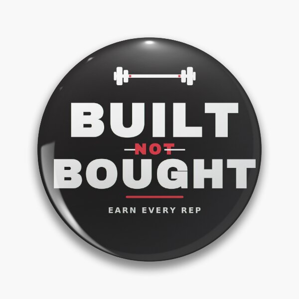 Item preview, Built Not Bought Gym Shirt — Weightlifting Workout Tee (White Print) designed and sold by UrbanPrintVibes.