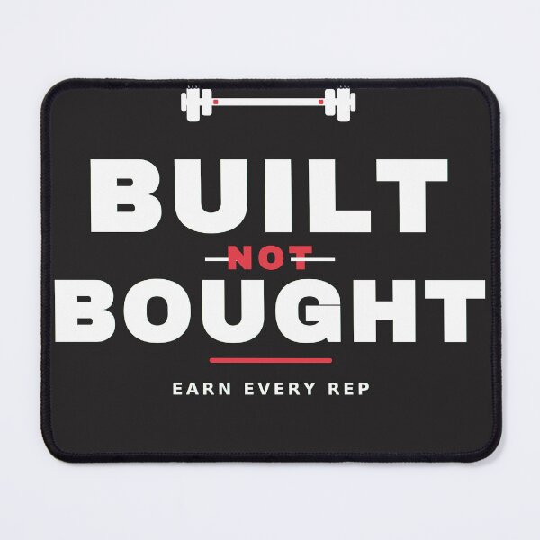 Item preview, Built Not Bought Gym Shirt — Weightlifting Workout Tee (White Print) designed and sold by UrbanPrintVibes.