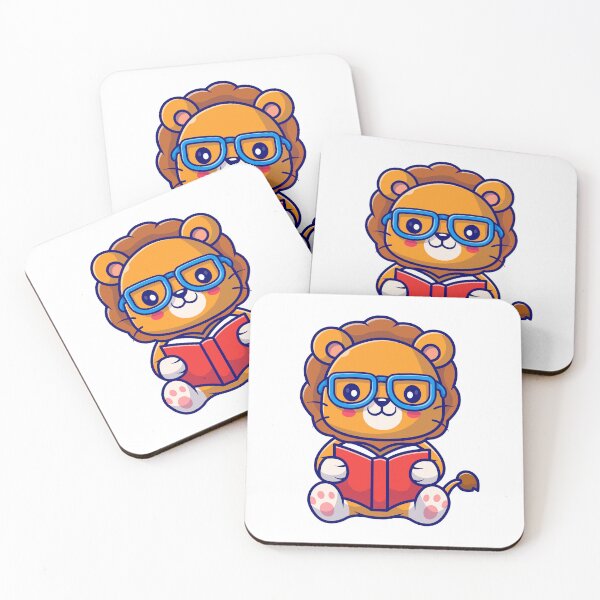 Item preview, Cute Nerd Lion Reading a Book designed and sold by debbiebento.